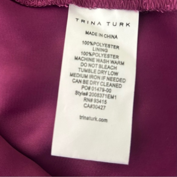 Trina Turk Lace Airie Dress Long Sleeve Sheer Fall Floral Purple Size 8 FLAW - Picture 12 of 15